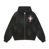 Vale Forever Black Star Dust Graphic Zip-Up Hoodie