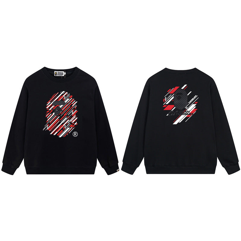 BAPE Abstract Ape Head Graphic Crewneck Sweatshirt Black