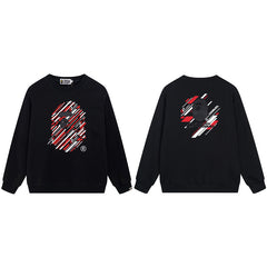 BAPE Abstract Ape Head Graphic Crewneck Sweatshirt Black