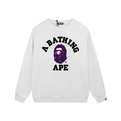 BAPE Purple Ape Head Graphic Crewneck Sweatshirt