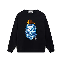 BAPE x Baby Milo Blue ABC Camo APE Head Crewneck Sweatshirt