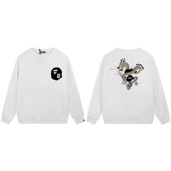 BAPE Dragon Graphic Embroidery Crewneck Sweatshirt