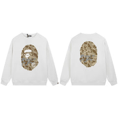 BAPE Brown Camo Ape Head Graphic Crewneck Sweatshirt