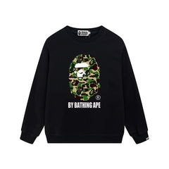 BAPE Green Camo Ape Head Graphic Crewneck Sweatshirt