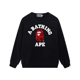 BAPE Red Ape Head Graphic Crewneck Sweatshirt