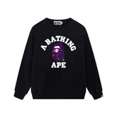 BAPE Purple Ape Head Graphic Crewneck Sweatshirt