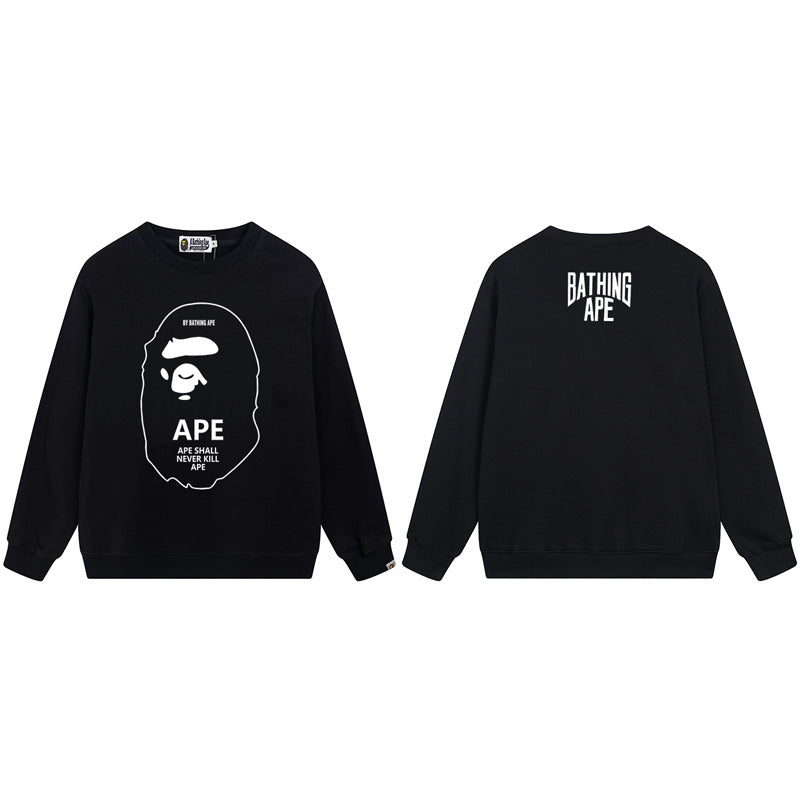 BAPE Ape Head Outline Graphic Crewneck Sweatshirt