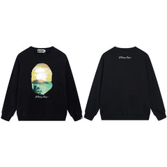 BAPE Landscape Ape Head Graphic Crewneck Sweatshirt