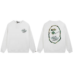 BAPE Green Camo Ape Head Graphic Crewneck Sweatshirt