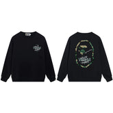 BAPE Green Camo Ape Head Graphic Crewneck Sweatshirt