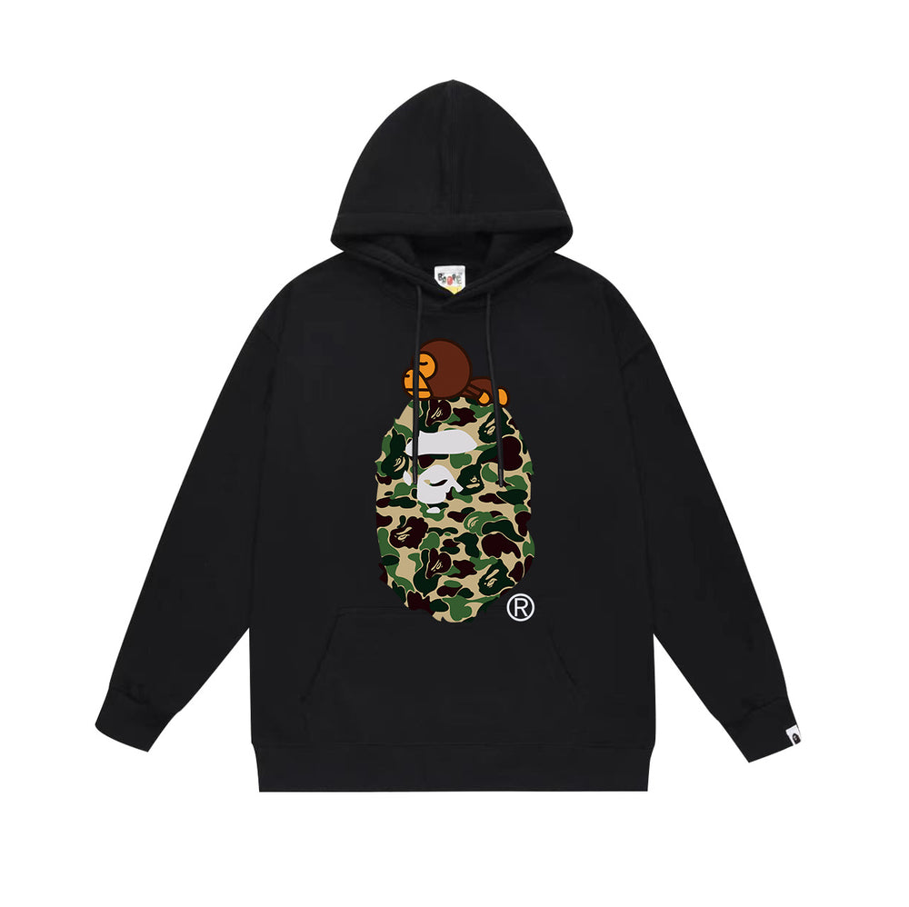 BAPE Baby Milo Green Camo APE Head Pullover Hoodie