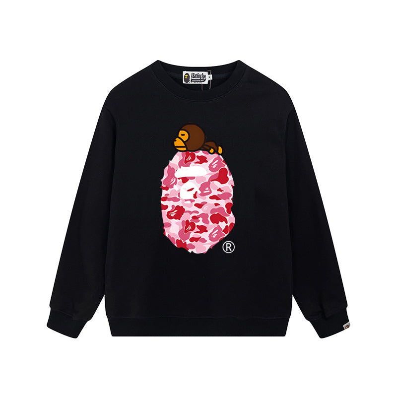 BAPE x Baby Milo Pink ABC Camo APE Head Crewneck Sweatshirt