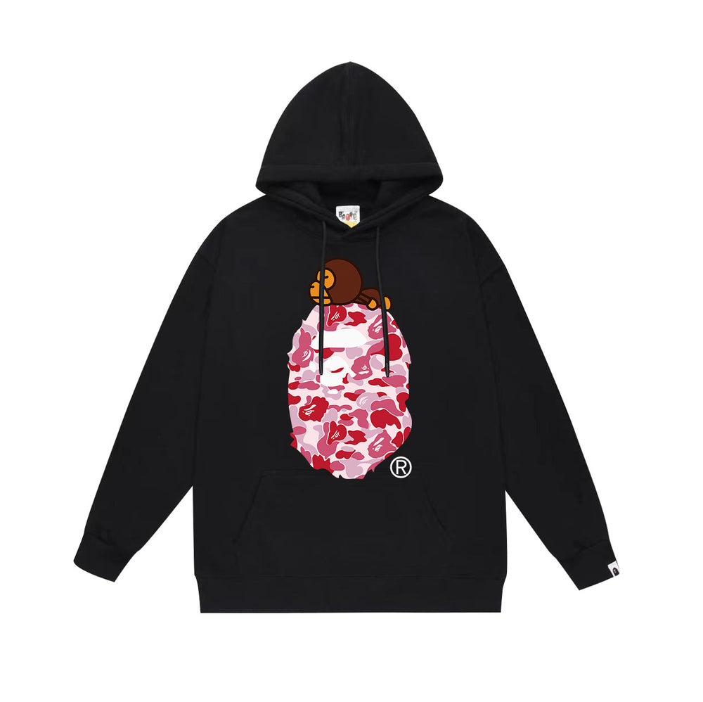 BAPE Baby Milo Pink Camo APE Head Pullover Hoodie