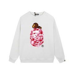 BAPE x Baby Milo Pink ABC Camo APE Head Crewneck Sweatshirt
