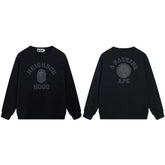 BAPE Neighborhood Ape Logo Graphic Crewneck Sweatshirt