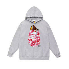 BAPE Baby Milo Pink Camo APE Head Pullover Hoodie