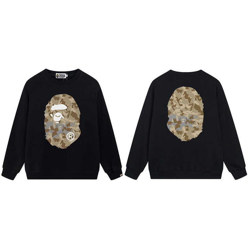 BAPE Brown Camo Ape Head Graphic Crewneck Sweatshirt