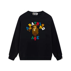 BAPE Colorful Cartoon Ape Graphic Crewneck Sweatshirt