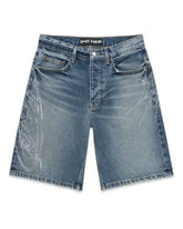 Sp5der Script Web Denim Shorts Indigo Blue
