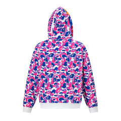 BAPE Shark Full Zip Camo Hoodie (Pink, Blue & White Multi-Camo)