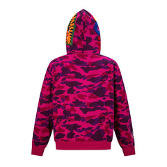 BAPE Shark Full Zip Camo Hoodie (Magenta / Purple Camo)