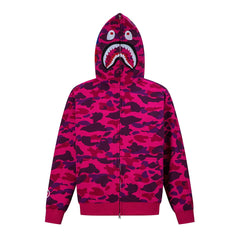 BAPE Shark Full Zip Camo Hoodie (Magenta / Purple Camo)