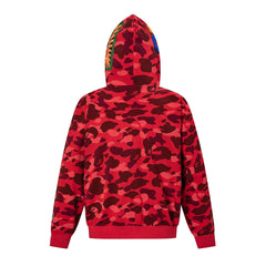 BAPE Shark Full Zip Camo Hoodie (Red Camo)