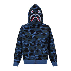 BAPE Shark Full Zip Camo Hoodie (Blue Camo)
