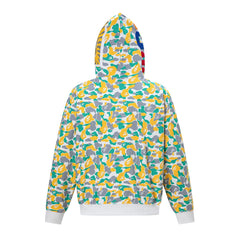 BAPE Shark Full Zip Camo Hoodie (Yellow, Green & Grey Multi-Camo)