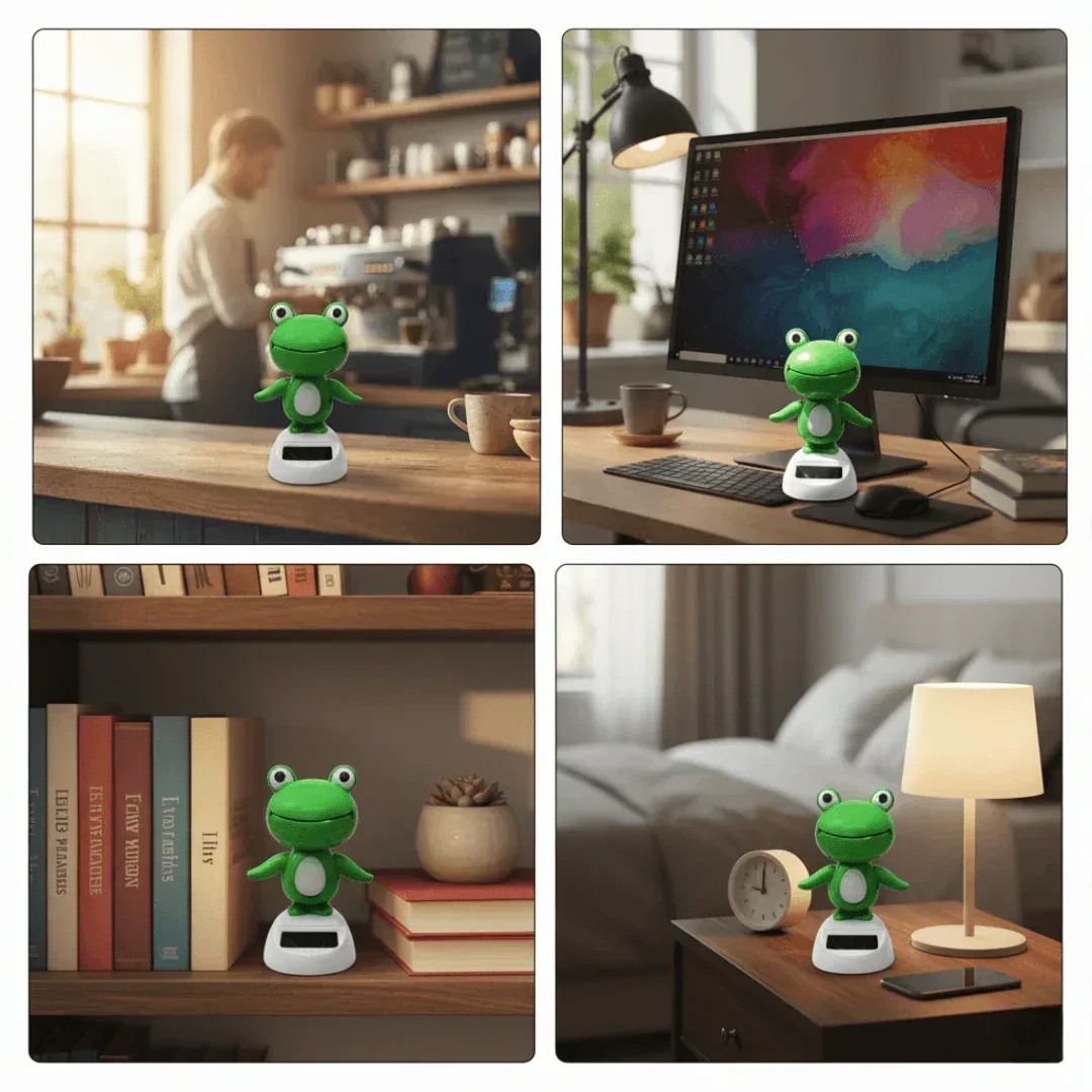Frog Bobblehead – Solar Powered Shaking Head Car Ornament