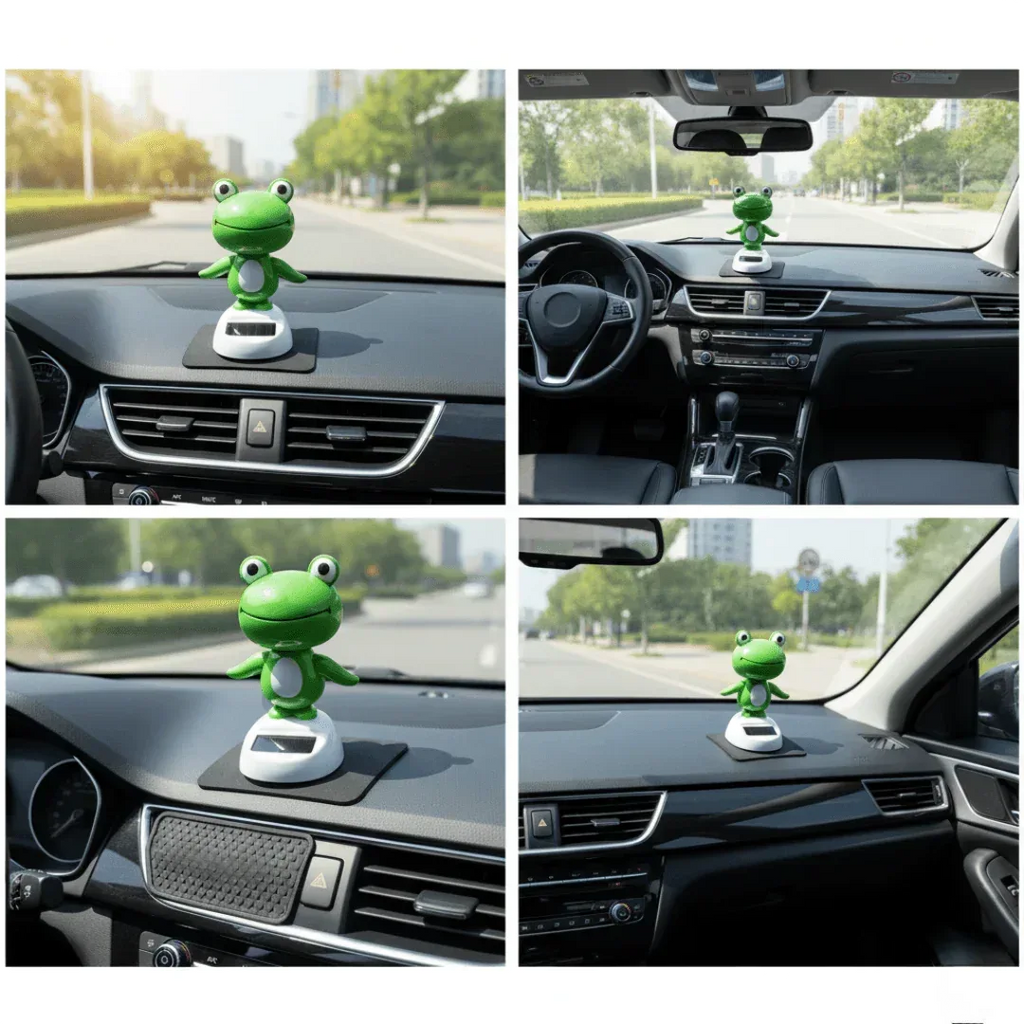 Frog Bobblehead – Solar Powered Shaking Head Car Ornament