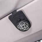 Genuine Leather Car Sun Visor Sunglasses Holder with Card Clamp