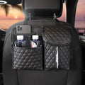 Rhinestone Crown Leather Car Seat Organizer Storage Bag Tissue Holder