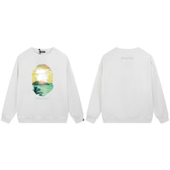 BAPE Landscape Ape Head Graphic Crewneck Sweatshirt