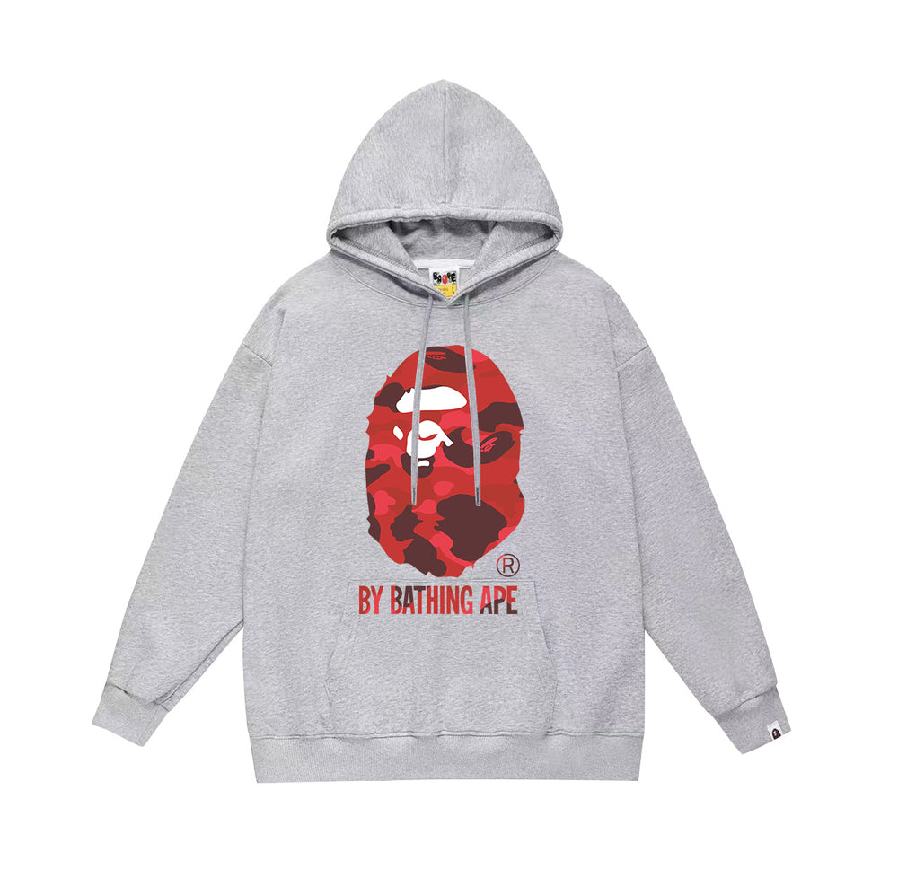 BAPE Red Camo APE Head Pullover Hoodie