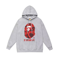 BAPE Red Camo APE Head Pullover Hoodie