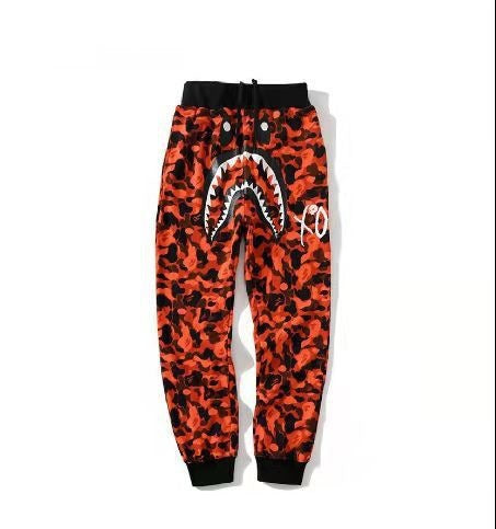 BAPE Shark Head Pants 3D Printed Casual Loose Men's and Women's Sports Casual Sanitary Pants Order Light Mature Casual Mid Waist (16)