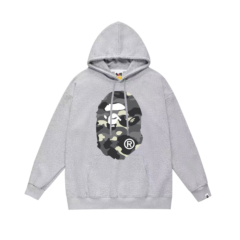 BAPE White Camo APE Head Pullover Hoodie