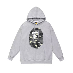 BAPE White Camo APE Head Pullover Hoodie