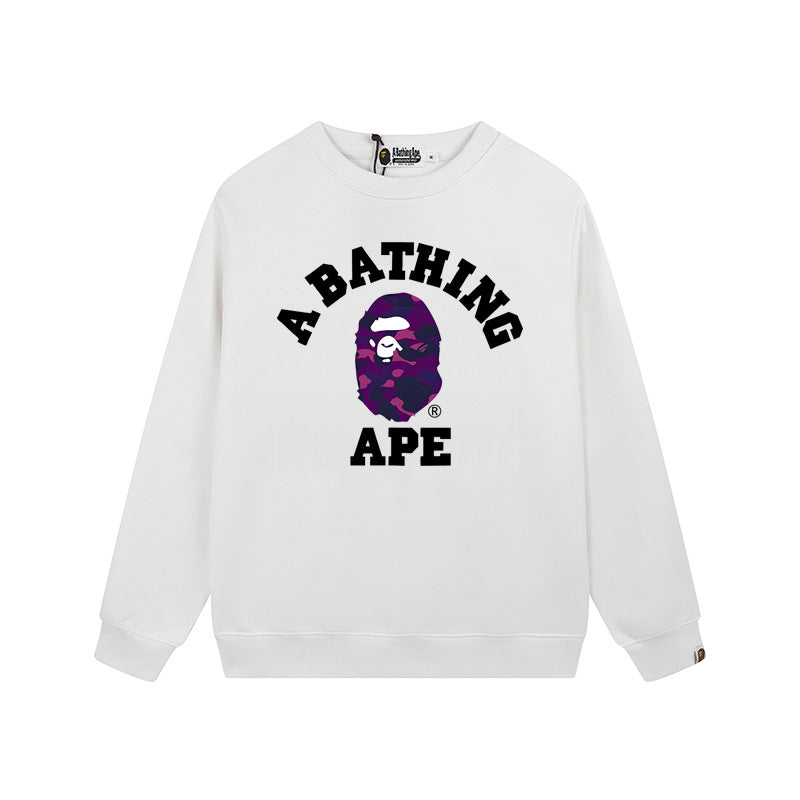 BAPE Purple Ape Head Graphic Crewneck Sweatshirt