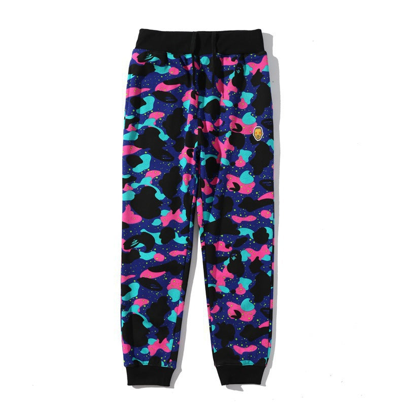 BAPE Shark Head Pants 3D Printed Casual Loose Men's and Women's Sports Casual Sanitary Pants Order Light Mature Casual Mid Waist (15)