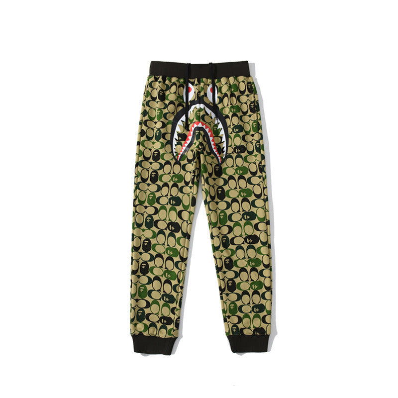 BAPE Shark Head Pants 3D Printed Casual Loose Men's and Women's Sports Casual Sanitary Pants Order Light Mature Casual Mid Waist (8)