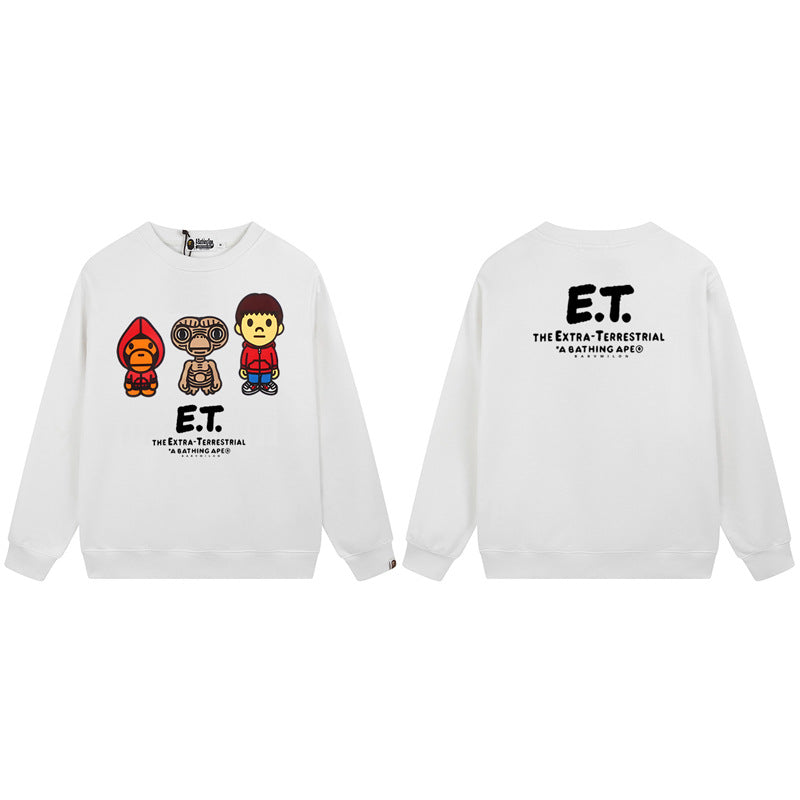 BAPE ET Cartoon Character Graphic Crewneck Sweatshirt