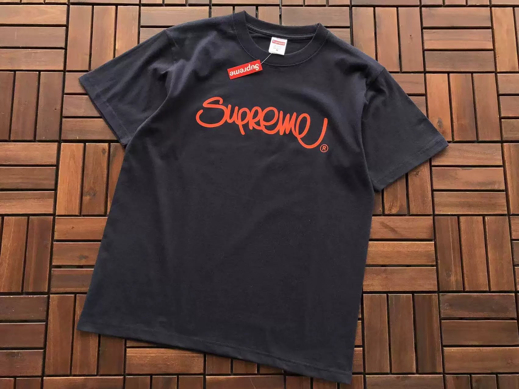 Supreme Script Logo T-Shirt - Charcoal Grey
