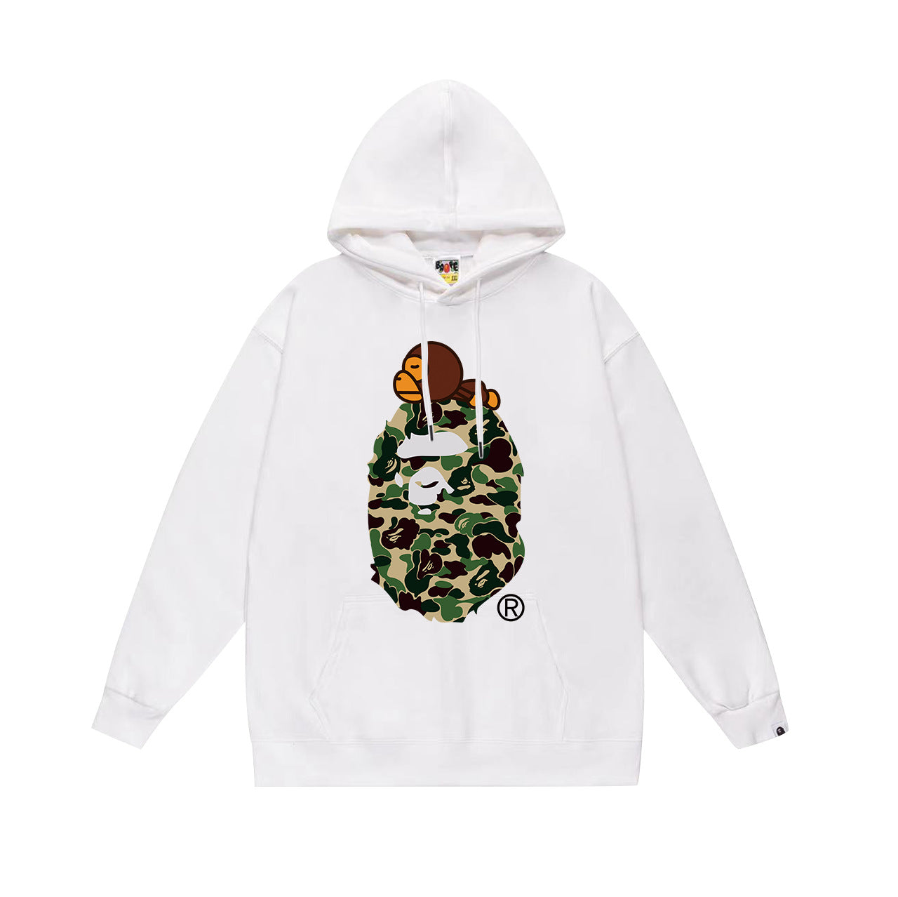 BAPE Baby Milo Green Camo APE Head Pullover Hoodie