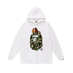BAPE Baby Milo Green Camo APE Head Pullover Hoodie