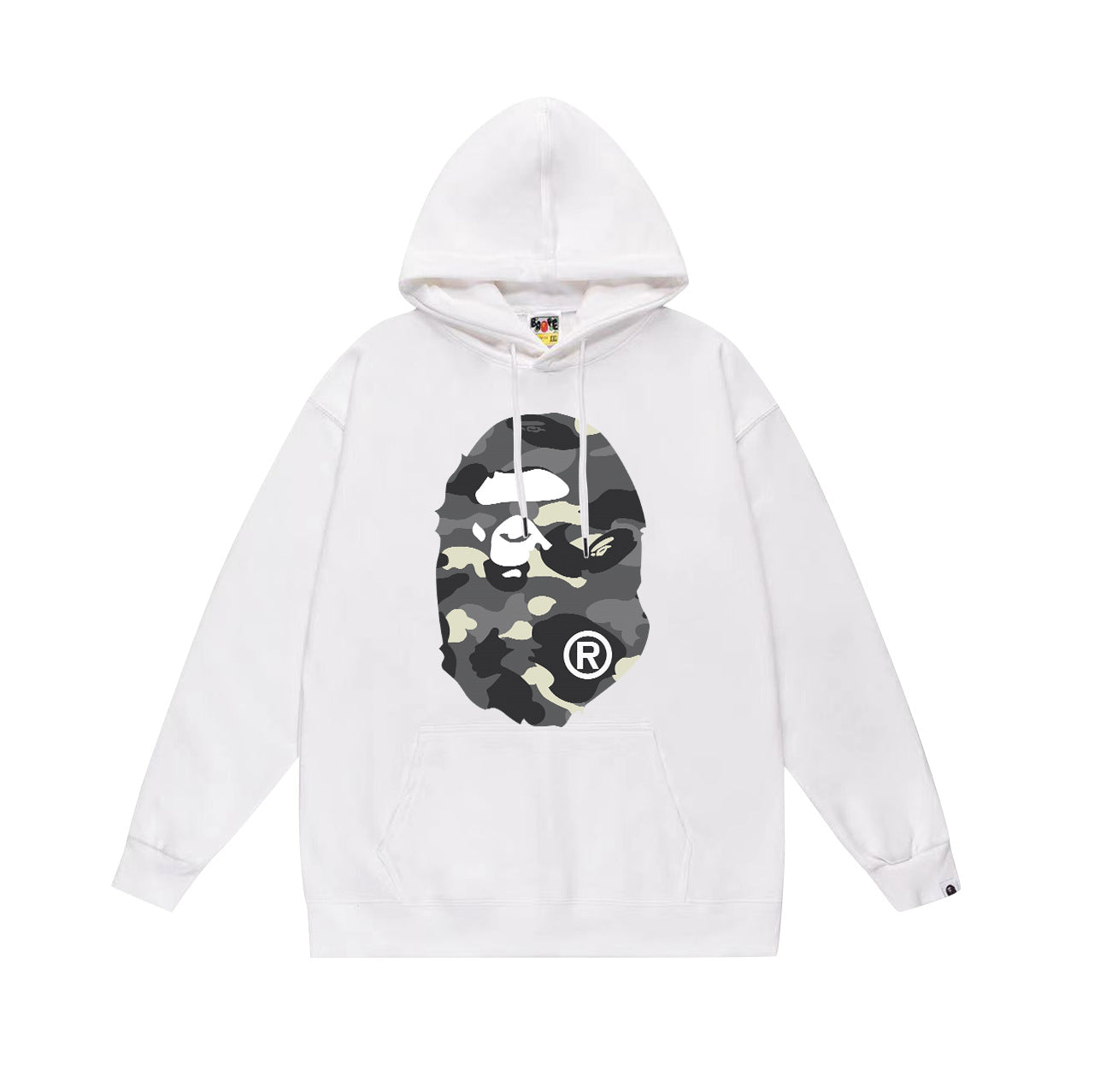 BAPE White Camo APE Head Pullover Hoodie