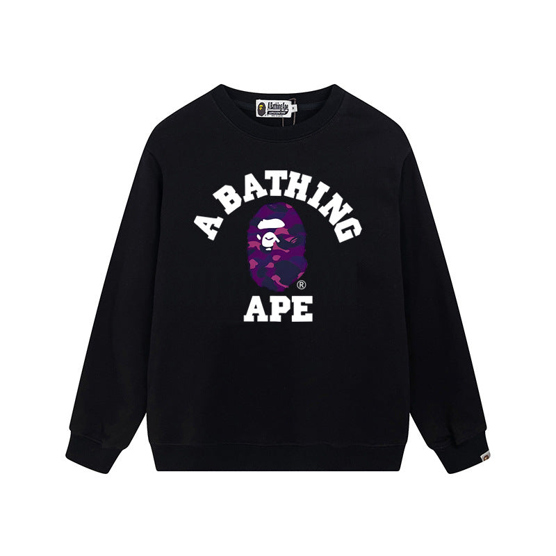 BAPE Purple Ape Head Graphic Crewneck Sweatshirt