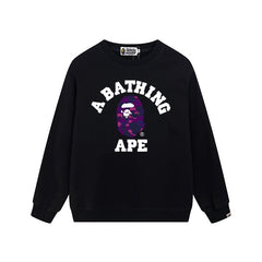 BAPE Purple Ape Head Graphic Crewneck Sweatshirt