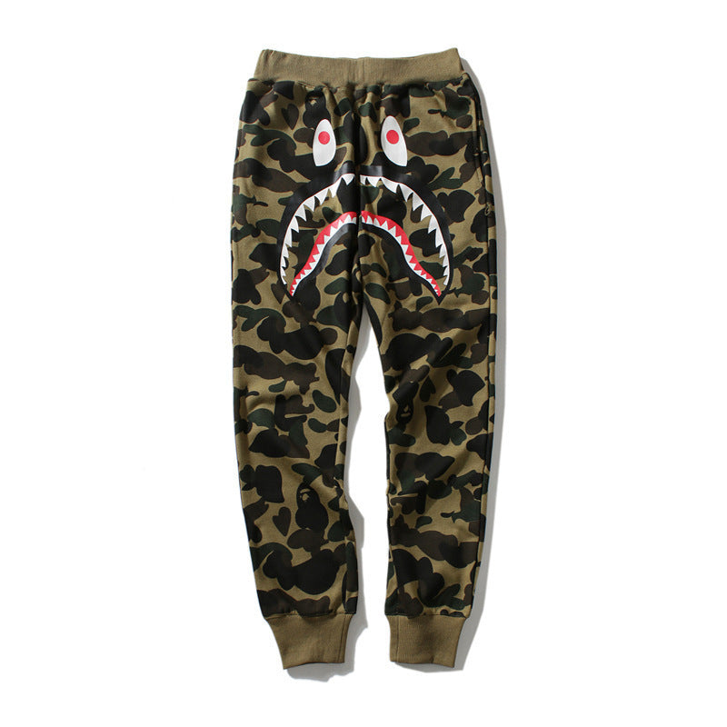 BAPE Shark Head Pants 3D Printed Casual Loose Men's and Women's Sports Casual Sanitary Pants Order Light Mature Casual Mid Waist (17)